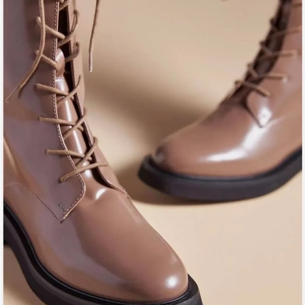 Pilcro Stylish Tan Lace-Up Women's Boots - Picture 3 of 4